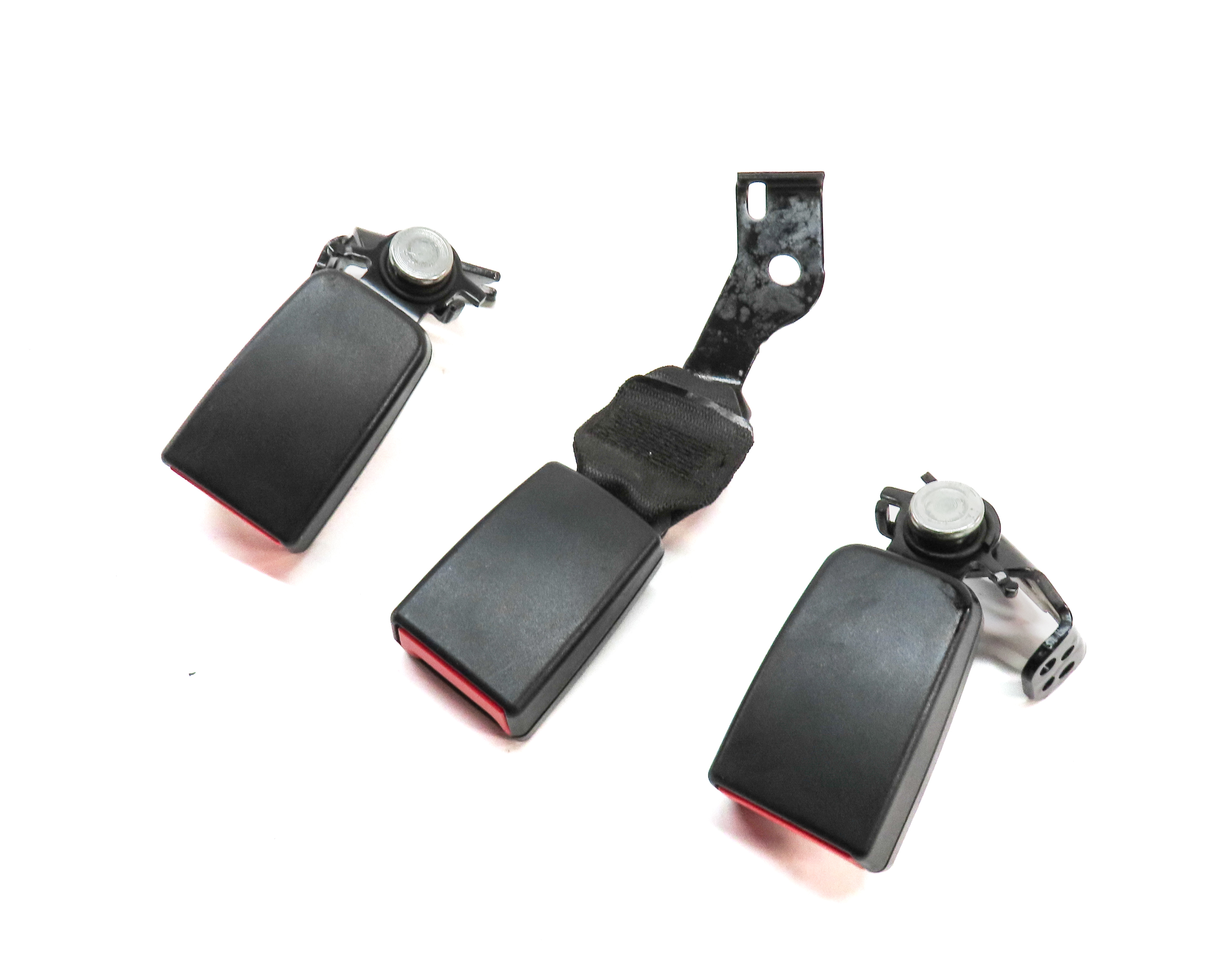 14 MERCEDES E350 W212 REAR LEFT CENTER RIGHT SEAT SEATBELT BUCKLE RECEIVER SET/3 — exact item pictured